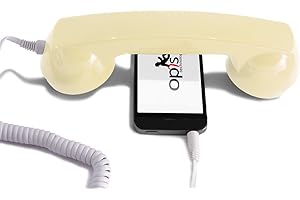 OPIS TECHNOLOGY Opis 60s Micro - Combine Telephone Portable/Combiné Téléphone Rétro/Casque Audio en Forme combiné téléphonique pour Les Smartphones Android, Tablettes, Ordinateurs Portables, etc. (Beige)