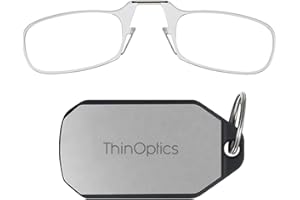 ThinOptics Gafas De Lectura Con Estuche Para Llavero - Unisexo Hombres Mujeres - Gafas De Lectura Compactas, Plegables Y Livianas Con Tecnología Flex-fit
