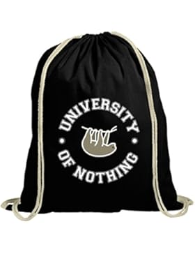Faultier natur Turnbeutel mit University Of Nothing Motiv von ShirtStreet