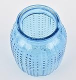 Flasche Deko Vase Glas 14x10x10cm Tischdeko (Blau) - 2