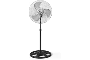 Orbegozo PWS 0547 Ventilateur 3-en-1 (sur table, sur pied et mural), 3 vitesses, oscillant, poignée de transport, grille de protection, pales de 45 cm, 90 W, plastique, noir