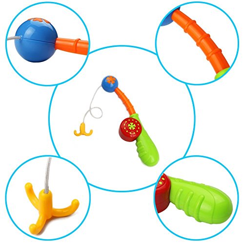 Wasserspiel Angeln Badespaß Spielzeug mit 6 Gefleckte Niedliche Fische Geschenk für Kinder Baby - 3