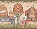 Produktbild Retro Art Bienen Honig Bienenstöcke auf Bänken Blumen Wallpaper Border Retro-Design, Rollen, 15' x 9,25 ''