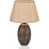 Fonce Ceramic Lampshade Coffee Gold | E27 Sensory Compatible | Modern Decorative Ceramic Table Lamp