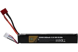 MXJFYY 11.1V 2000mAh 22.2Wh Batterie LiPo Rechargeable 3S 30C, bâton de Batterie Compatible avec Le connecteur Deans T pour Fusil Airsoft Airgun Guns Model