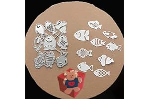 AOOL Cute Fishes Party Festival Invitation Card Cutting Dies Cut Stencils for DIY Scrapbooking Album Decorative Embossing Paper Dies Card Making