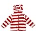 Cute On Unisex Baby Toddler Clothes Warm Fleece Stripe Jacket Bear Red 12M