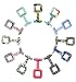 Produktbild ELLEMKA - JCM-885 Art MZM S12 Silikon Hüllen Quadratform Analoge Schwesternuhr Schutz Set verschiedene Designs 12er Pack Kompatibel mit FOB Uhrwerk Ausmaße 33*33*9 mm mit Anstecknadel Pin, ohne Uhrwerk