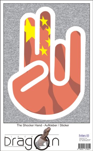 The Shocker Hand - Laptop Notebook Skin Sticker Cover Art Decal - 210x144 mm white Outline with Flag - China