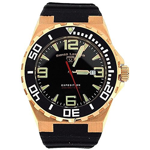 SWISS LEGEND Herren Expeditions-Armbanduhr mit Datumsanzeige sowie schwarzem Kautschukarmband SWISS LEGEND Herren Expeditions-Armbanduhr mit Datumsanzeige sowie schwarzem Kautschukarmband