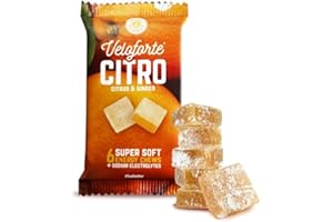 Veloforte Citro Natural Energy Chews, Citrus & Ginger Flavour 5 Pack, 42g Fast Release Dual Source Carbs with Electrolytes, Vegan & Gluten Free for Cycling, Running, Marathons & Triathlons
