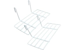 WUZILIN 2 szt. półka do designerskiej metalowej kratki ściennej, półka projekt siatki zdjęcie ściana używana do siatki na zdjęcia w kratce 25 x 3,9 x 3,1, biała