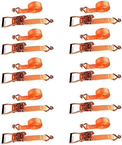10 x Lashing Strap Tension Belt Ratchet Strap 5 m x 50 mm 4T Truck Tie Down CE TUV EN12195-2