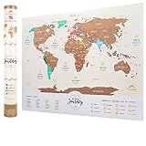  TRANQUILIDAD: Nos encanta nuestro mapa para rascar y creemos que usted también lo hará, confiamos en la calidad de nuestros productos, pero si por cualquier razón no se encuentra satisfecho con nuestro producto, le ofrecemos una garantía de devolución del 100%, y sin preguntarle la razón de dicha devolución.