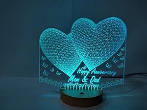 Design Elle Personalised 3D Illusion Led Lamp Multi Colour With Remote 8-10 Inch Height