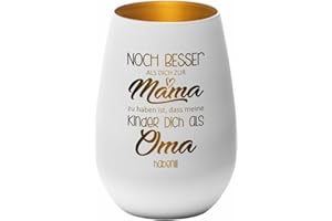 ‎4YOUDESIGN 4you Design Windlicht Noch Besser Dich zur Mama zu haben…(Metall-Weiß-Gold), Teelichthalter zum Muttertag, Weihnachten oder Geburtstag, Geschenkidee Eltern oder Großeltern, kleine Vase Dekoration