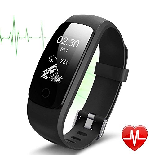 Pulsera Actividad Pulsera Inteligente con GPS para Correr,IP67 Impermeable Pulsera Móvil Monitor de Ritmo Cardíaco, Sueño, Control de Musica y Cámara, Notificación de Mensaje, Reloj Inteligente para iOS y Android Negro