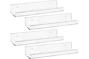 ANDICAGE Wandhalterung für Schallplatten, Acryl, transparent, 4 Stück