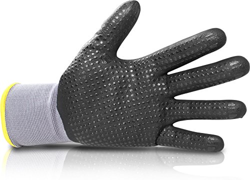 12 Paar Nylon-Strick-Handschuh EN388 CE Cat 2 benoppt Größe 9 - 2