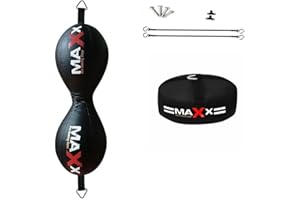 MAXX PRO BOXING GEAR TWIN Double End Bag Floor to Ceiling Ball Punch Bag With Ropes Hooks + Anchor DB