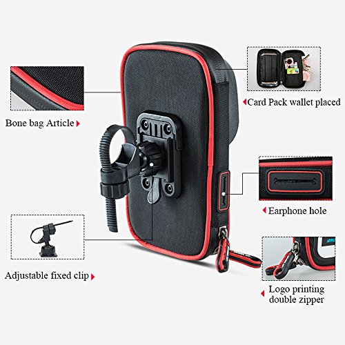 wheelup Fahrradhalterung Halter Lenkradhalterung Bike Holder mit wasserdichter Schutzhülle Tasche Universal für Smartphones, Handy, Navi, GPS ! Halterung 360 Grad drehbar / Handyhalterung für 6 Zoll iPhone 6 7 Plus 6s 7s Plus, Samsung Galaxy S8 S6 S6 S5 S4 Sony Xperia Z3 Z4 Z5 OnePlus 3 ZTE Axon 7 LG G5 G6 G4 Honor 8 - 3