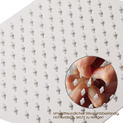 BAYTTER® Duschkopf Regendusche Brause Luxus Kopfbrause 12 Zoll / 196 Düsen / Superflach Brausekopf Regenbrause Regenduschkopf, Ultra flach Desi Anti-Kalk-Düsen Rund & Eckig 304 Edelstahl poliert Spiegeleffekt hochglänzend (Eckig 30cm) - 6
