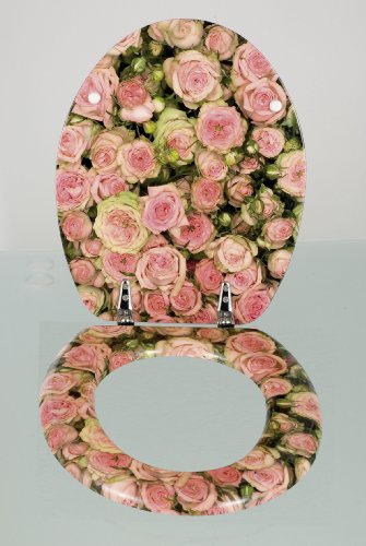 Wenko 17628100 WC-Sitz Roses – Fix-Clip Hygiene Metallbefestigung, MDF - 2