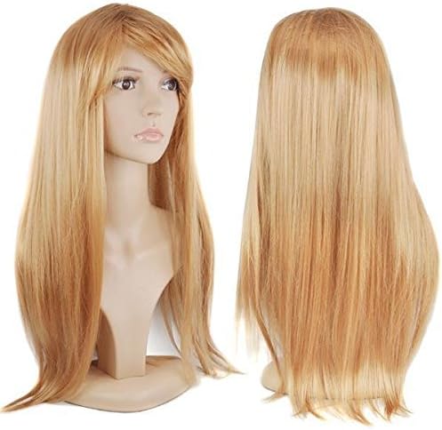 Multicolor Cute Long Straight Wig Cosplay Costume Fancy Dress Wig (Blonde)
