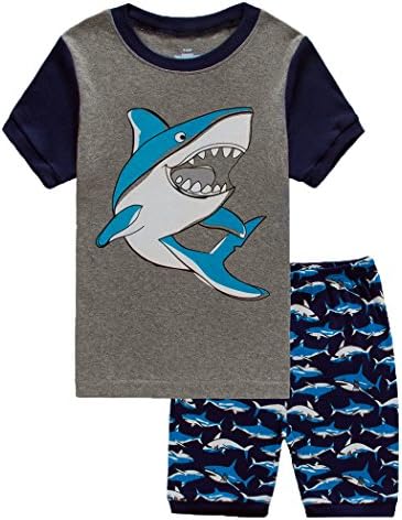 SECRET CHERISH Kids Boys Girls Pyjamas Set Cartoon Home Wear Long Sleeve PJS Cotton Sleepwear 1-7 Years (1-2 Years, Grey)
