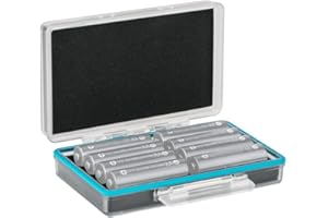 JJC Pudełko do przechowywania baterii, pudełko do przenoszenia, organizer na 8 x bateria AA lub 14500 akumulatorów, uchwyt etui na baterie