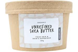 Motherland Organics Unrefined Shea Butter 200G Nutty- African Moisturiser for Dry Skin, Hands, Lips, Stretch Marks, Eczema - Natural, Raw & Vegan - for Men, Women & Babies