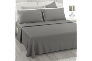 L'ANTICO ARCOLAIO - Lenzuola Matrimoniali Cotone 100% Completo con Federe Cuscini, Set Anallergico e Antiacaro, Colore Tinta Unita, Manifattura Made in Italy con Fibra Naturale