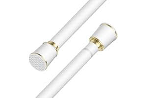 GOLDION Einziehbare Duschvorhangstange ohne Bohren 110-450cm,Ø32mm Teleskopstange Gardinenstange zum Klemmen - Garderobenstange Duschstange & Kleiderstange &Gardinenstange