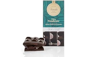 Venchi - Dark Chocolate Bar with 70% less sugar, 100g - No added sugar - Gluten Free