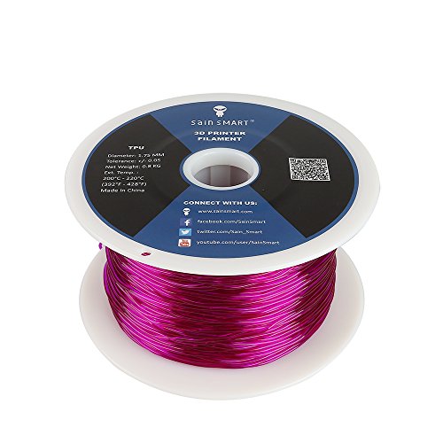 SainSmart Flexible TPU 3D Filament for 3D Printers 3D Drucker, 1,75 mm, 800g Spool (Violett) - 2