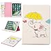 Produktbild Mioc Hülle für Apple iPad Pro 10.5 2017, Premium Ledertasche Schutzhülle mit Ständer und Kartensteckplatz, Hunderte von personalisierten Mustern für Ihr Design, Regenschirm mit Elefant