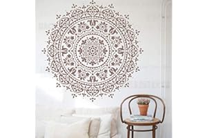 BACKGROUNDTURNOVER 100cm Huge Giant Mandala Indian Arabic Ethnic Round Pochoir Mandala Pochoirs Pour Décor Peinture Grand Modèle Murs Réutilisables Grands Modèles À Peindre Meubles Muraux De Niche Carrelage
