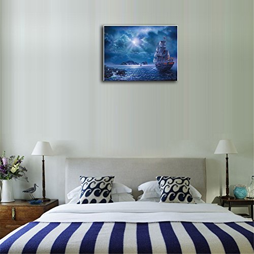 DIY 5D Sailing Boat Diamond Painting Cross-Stitch for Entrance Living Room Bedroom - 3