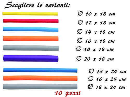 BIGODINI BIGODINO RICCIO FLESSIBILI MORBIDI ROLLER 10 PEZZI 18/24 CM (VIOLA Ø 20 X 18 cm)