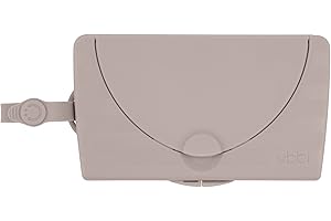 Ubbi On-The-Go Baby Wipes Dispenser, Portable Wipes Container for Travel, Nappy Bag Accessory Must Have for Newborns, Reusable Wipes Holder, Taupe