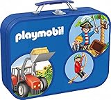 Schmidt Spiele 55599 - Playmobil, Puzzle-Box 2 x 60, 2 x 100 Teile im Metallkoffer - 