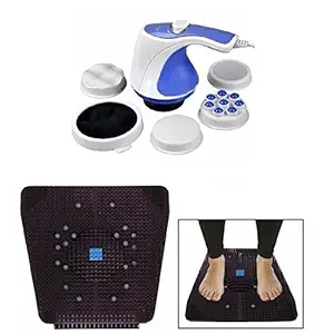 GHK HC11 Relax & Spin Tone Handheld Body Massager & Reliefmat Acupressure Power Mat Blood Circulation Massager
