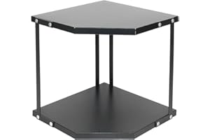 HUIJIN (2 Niveaux) Noir Étagère d'angle de Cuisine,étagère à épices,Support De Sol Triangulaire De Salle De Bain Multicouche,Étagère de Rangement Triangulaire pour Casserole