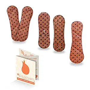 Saukhyam Reusable Sanitary Pads | Starter Pack | 5 Day & Night Pads | Rash Free Periods with Super Absorbent Banana Fibre | Eco-Friendly Menstrual Hygiene Solutions