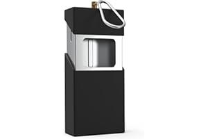 JUSPOTA Zigaretten Taschenascher Taschenaschenbecher Geruchsdicht, Mini Aschenbecher für unterwegs, Reise Ascher mit Deckel & Groß Kapazität, Aschenbecher to go Edelstahl Schwarz