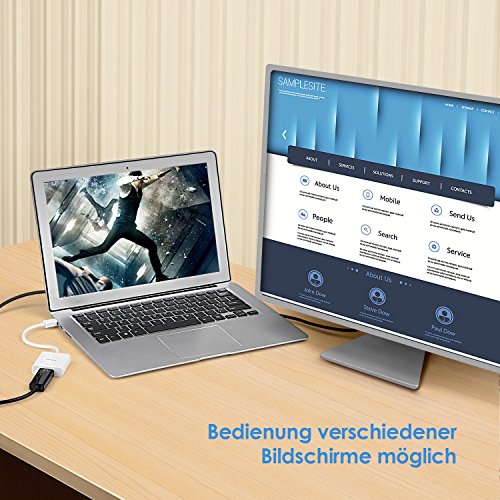 INTEY Mini DisplayPort zu HDMI Adapter Thunderbolt DP auf HDMI Adapter Full HD 1080p und 3D-Unterstützung - 6