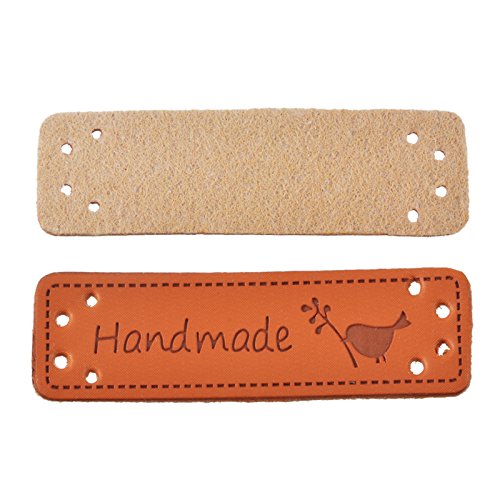 ZALAGO Handmade Leder Labels Etiketten Kleideretiketten Kleidung Tags 40 Stk - 2