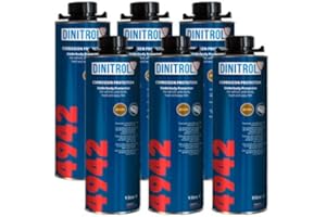 REJEL Dinitrol 4942 Dessous Cire (Marron) 6 x 1 litre canettes (avec bouchon à vis de style Schutz)