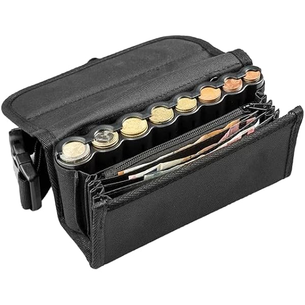Ceinture Réglable Professionnelle Serveur - Trieur Pièces Euros, 5 Compartiments Billets, Changement Rapide Porte-monnaie Ceinture