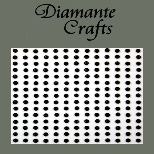 195 x 3mm Black Diamante Self Adhesive Rhinestone Body Vajazzle Gems - created exclusively for Diamante Crafts